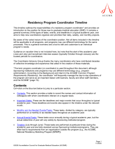 Residency Program Coordinator Timeline Guide