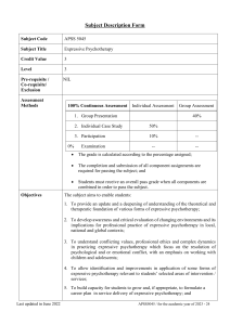 APSS 5045: Expressive Psychotherapy Course