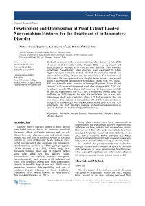 Boswellia Nanoemulsion for Inflammation