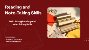 Reading and Note-Taking Skills Guide