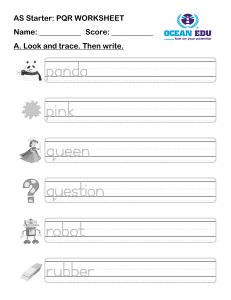 PQR Writing Practice Worksheet