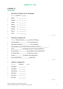 Deutsch-Test: Grammatik & Wortschatz Lektion 12