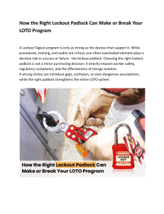 How the Right Lockout Padlock Can Make or Break Your LOTO Program