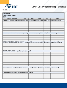 CES Exercise Programming Template