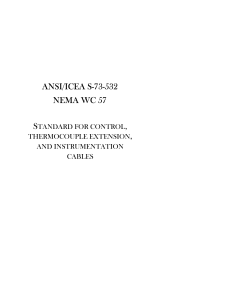 ANSI/NEMA WC 57 Standard for Instrumentation Cables