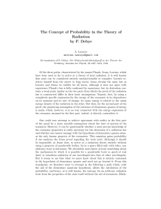 Debye on Probability in Radiation Theory
