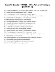 CompTIA Security+ SY0-701 Acronyms Guide