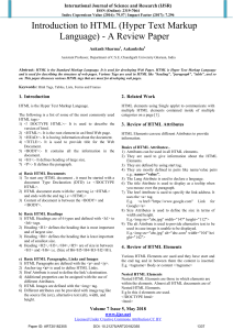 Introduction to HTML: A Review Paper
