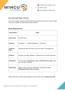Essay Writing Guide for Stage 7 Students