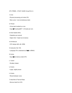 CompTIA A+ CPU Terms Study Guide
