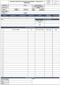 Formulario de Registro de Simulacro y Capacitaci&oacute;n