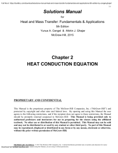Solutions Manual Heat and Mass Transfer 5th Edition Cengel Ghajar