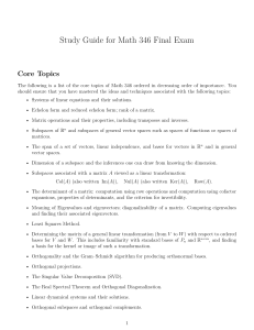 Math 346 Linear Algebra Final Exam Guide
