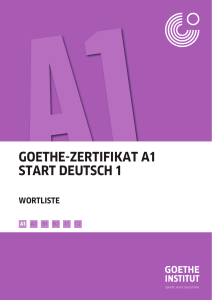Goethe-Zertifikat A1 Start Deutsch 1 Wortliste