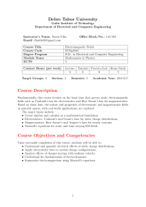 Electromagnetic Fields Course Outline ECEg3044