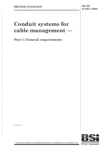 BS EN 61386-1:2008 Conduit Systems Standard