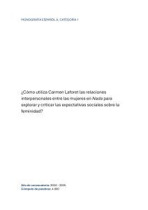 An&aacute;lisis de 'Nada' de Carmen Laforet: Relaciones entre mujeres y feminidad