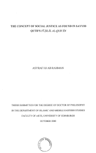 Social Justice in Sayyid Qutb's Qur'an Commentary