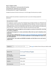 Essay Plan: Proving Universal Human Rights