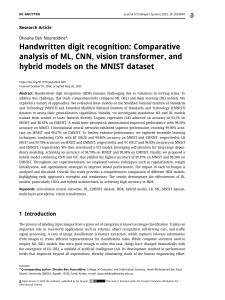 Handwritten Digit Recognition: ML vs DL Models