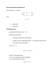 Eigenvalues & Eigenvectors Worksheet