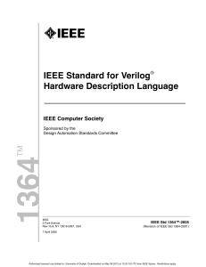 IEEE Std 1364-2005: Verilog Hardware Description Language