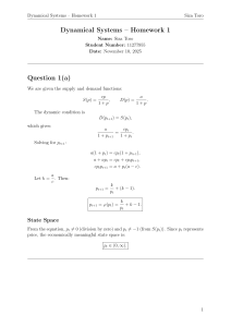 Dynamical Systems Homework 1: Supply-Demand Dynamics