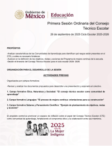 Agenda Consejo T&eacute;cnico Escolar 2025-2026