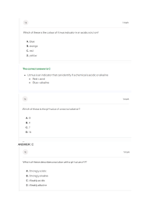 Chemistry Exam Answers and Questions