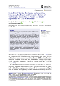 Tech System for Early Math Learning