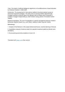 AI Algorithms & Asset Allocation for Investors