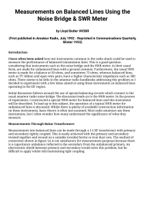 Measuring Balanced Lines with Noise Bridge