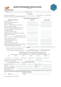 ASME Welder Performance Qualification Form