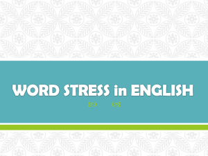 Guide to English Word Stress