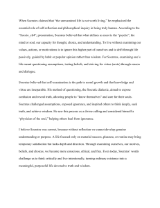 Socrates and the Unexamined Life Philosophy Essay