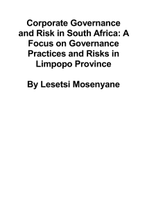 Corporate Governance in Limpopo: A Risk Analysis