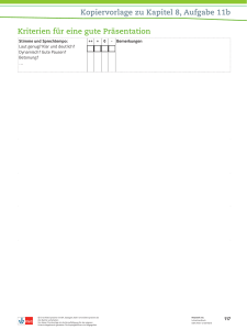 Kopiervorlage: Kriterien f&uuml;r eine gute Pr&auml;sentation