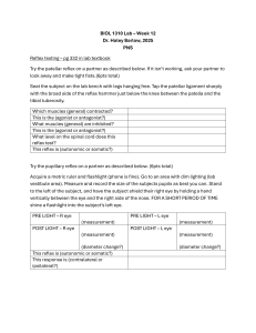 BIOL 1310 PNS Reflex & Cranial Nerves Lab