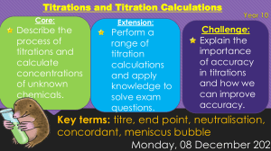 Titrations & Calculations: A Chemistry Lesson
