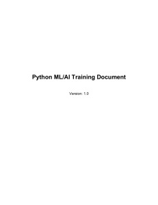 Python ML/AI Training Document