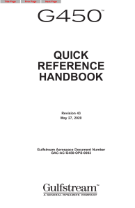 Gulfstream G450 Quick Reference Handbook Rev 43