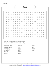 Zabawki Szukaj Sł&oacute;w Karta Pracy