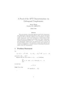 Dow&oacute;d APT przez Dopełnienia Ortogonalne