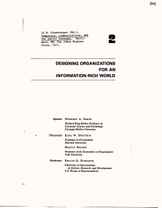 Designing Organizations for an Information-Rich World