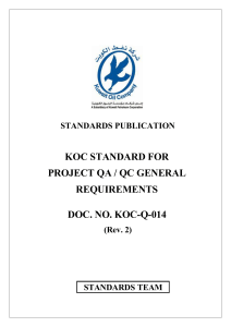 KOC Project QA/QC Standard KOC-Q-014