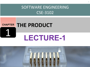 Software Engineering Lecture: The Product
