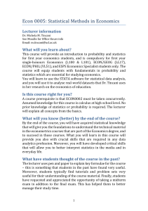 Econ 0005: Statistical Methods in Economics