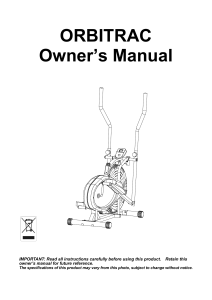 ORBITRAC Owner's Manual & Assembly Guide