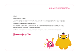 Actividad Creativa Gamusetes para Ni&ntilde;os