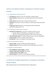 Saudi Arabia Battery Room Compliance Guide